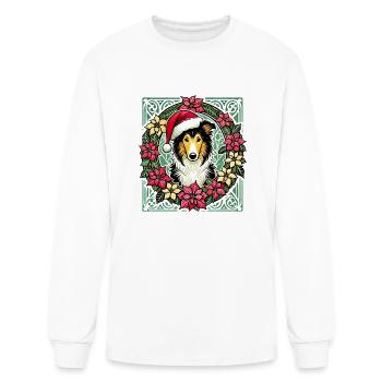 Christmas Collie - Men's Long Sleeve T-Shirt - white - Front