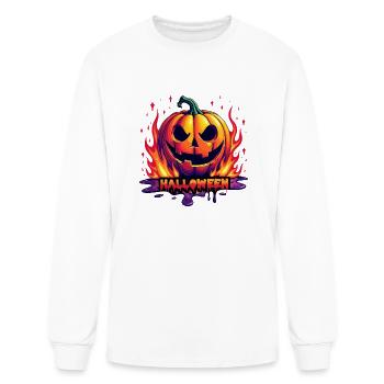 Halloween Jack O Lantern V 07 - Men's Long Sleeve T-Shirt - white - Front