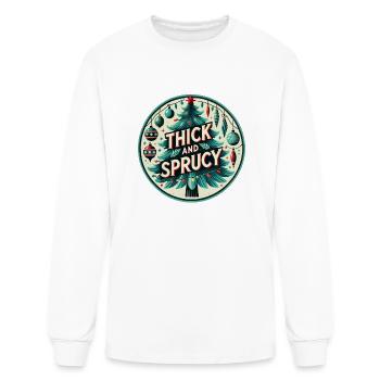 Thick and Sprucy - Men's Long Sleeve T-Shirt - white - Front