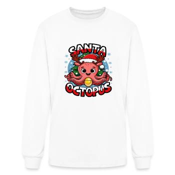 Santa Octopus 002 - Men's Long Sleeve T-Shirt - white - Front