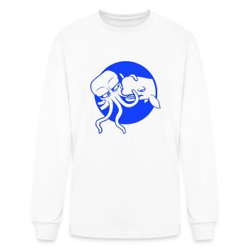 Octopus whale fighting deep sea monster spermwhale - Men's Long Sleeve T-Shirt - white - Front