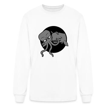 Octopus whale fighting deep sea monster spermwhale - Men's Long Sleeve T-Shirt - white - Front