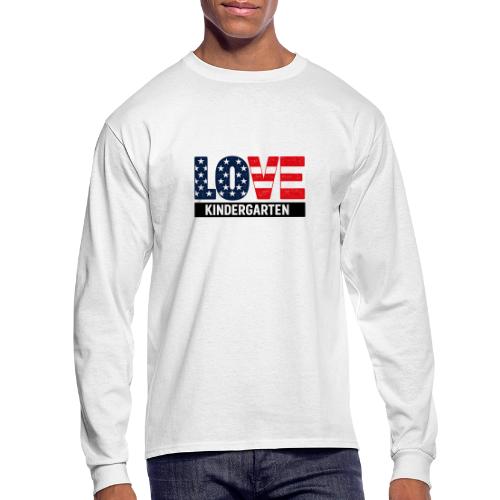 Love Kindergarten Patriotic Graduation - Men's Long Sleeve T-Shirt