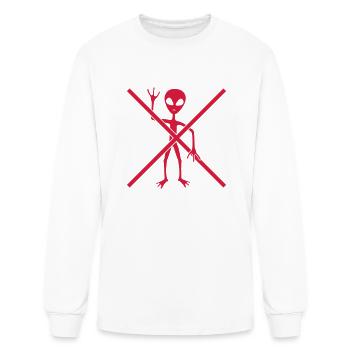 Sign Forbidden alien visitor - Men's Long Sleeve T-Shirt - white - Front