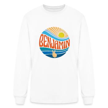 Benjamin Shirt Vintage Sunset Benjamin Groovy Tie - Men's Long Sleeve T-Shirt - white - Front