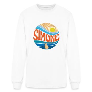 Simone Shirt Vintage Sunset Simone Groovy Tie Dye - Men's Long Sleeve T-Shirt - white - Front