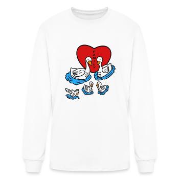 Swans Couple Love Family - Men's Long Sleeve T-Shirt - white - Front