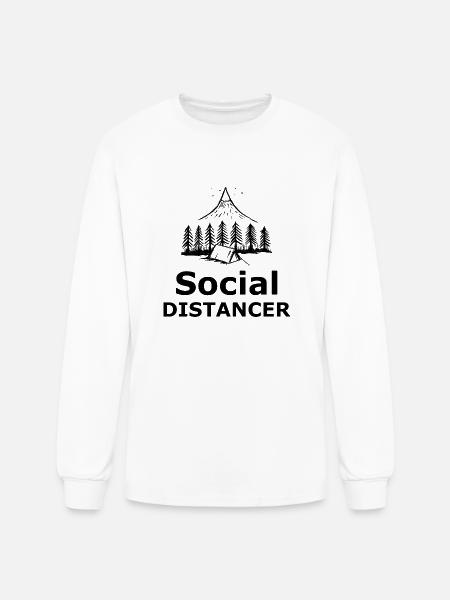 Social Distancer - Men's Long Sleeve T-Shirt - white