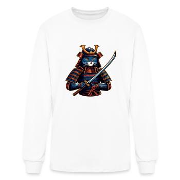 Royal Guard Cat in Blue Armor - Men's Long Sleeve T-Shirt - white - Front