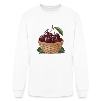 Basket of Dark Cherries - Men's Long Sleeve T-Shirt - white - Front