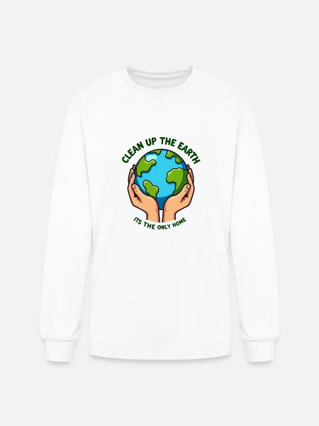 Clean Up the Earth - Men's Long Sleeve T-Shirt - white