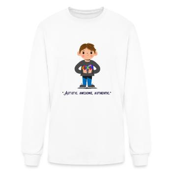 Autistic, Awesome, AuthenticBOY - Men's Long Sleeve T-Shirt - white - Front