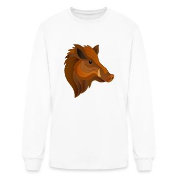 Wild Boar Portrait: Expressive Forest Dweller - Men's Long Sleeve T-Shirt - white - Front