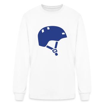 Bike Helmet - Men's Long Sleeve T-Shirt - white - Front