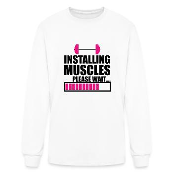 INSTALLING MUSCLES - Men's Long Sleeve T-Shirt - white - Front