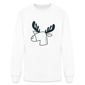moosy mooses head - Men's Long Sleeve T-Shirt - white - Front
