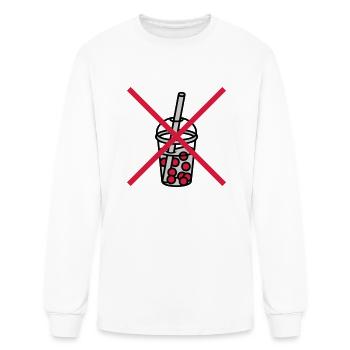 Sign bubble tea forbidden - Men's Long Sleeve T-Shirt - white - Front