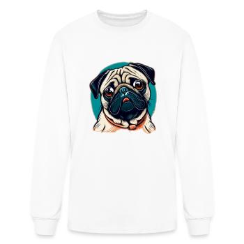 Pug - Men's Long Sleeve T-Shirt - white - Front