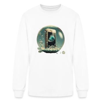 Phone mobile removebg preview - Men's Long Sleeve T-Shirt - white - Front