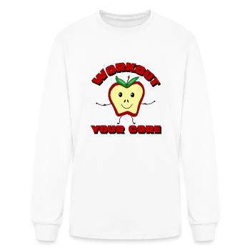 Workout Your Apple Core - Men's Long Sleeve T-Shirt - white - Front