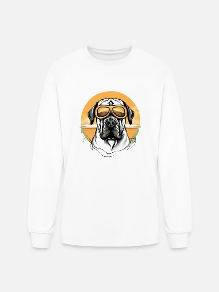 Dog with sunglasses - Men's Long Sleeve T-Shirt - white