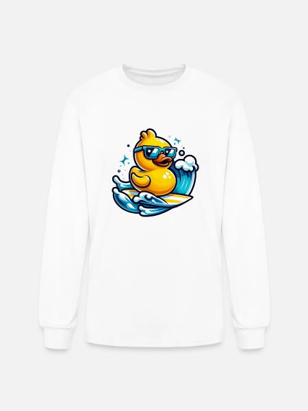 Surf's Up Ducky - Men's Long Sleeve T-Shirt - white