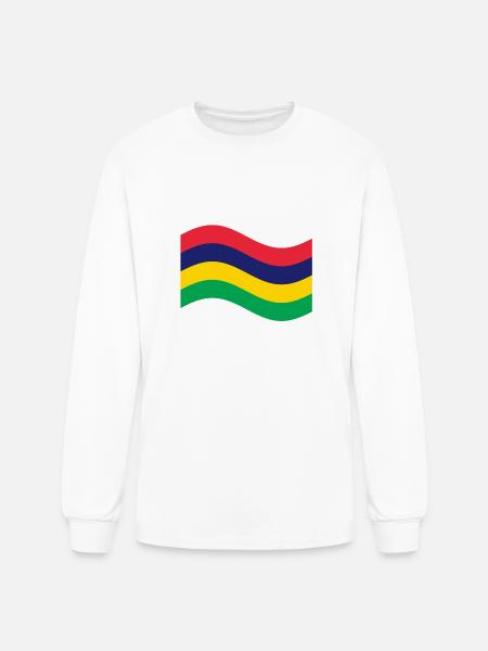 Mauritius Flag - Men's Long Sleeve T-Shirt - white