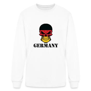 German Flag Skull Germany - Men's Long Sleeve T-Shirt - white - Front