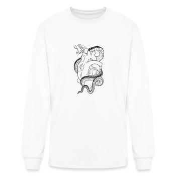 Snake and heart outline - Men's Long Sleeve T-Shirt - white - Front