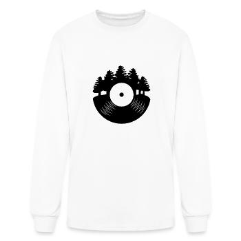 Vinyl Record Forest Music Lover Retro Gift Idea - Men's Long Sleeve T-Shirt - white - Front