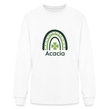 Acaci-a Clover Boho Rainbow - Men's Long Sleeve T-Shirt - white - Front