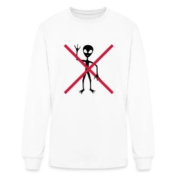 Forbidden sign alien visitor - Men's Long Sleeve T-Shirt - white - Front