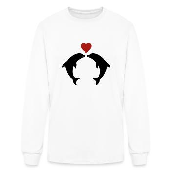Dolphin Couple Love - Men's Long Sleeve T-Shirt - white - Front