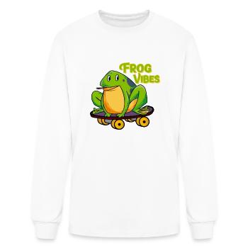 Frog On Skateboard Fog Vibes - Men's Long Sleeve T-Shirt - white - Front