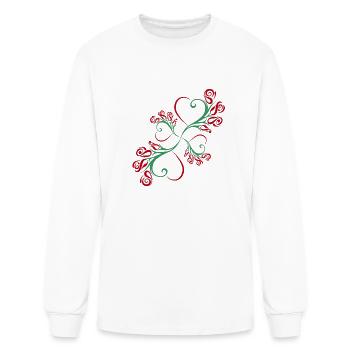 Heart blooming roses - Men's Long Sleeve T-Shirt - white - Front