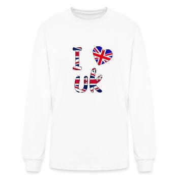 Britain Flag , realistic pennant with flag of Brit - Men's Long Sleeve T-Shirt - white - Front