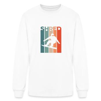 Snowboard - Shred - Men's Long Sleeve T-Shirt - white - Front
