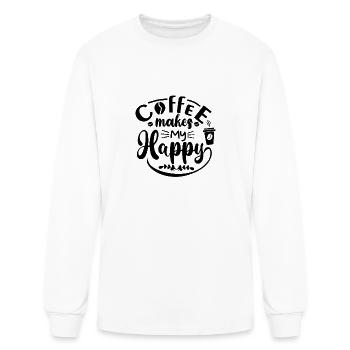 COFFEE MAKES ME HAPPY - Men's Long Sleeve T-Shirt - white - Front