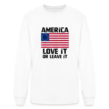 Love It Or Leave It Patriotic Betsy Ross American - Men's Long Sleeve T-Shirt - white - Front