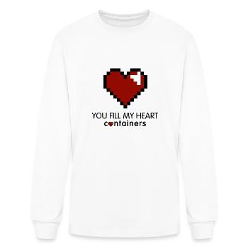 Video Game Geek Pixel Heart - Men's Long Sleeve T-Shirt - white - Front