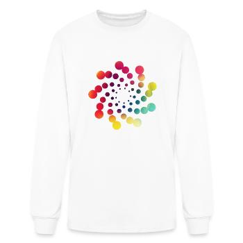 Dots hurricane colorful hypnotizing spiral - Men's Long Sleeve T-Shirt - white - Front