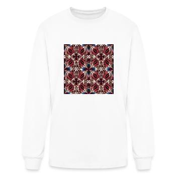 Burgundy blue ornament - Men's Long Sleeve T-Shirt - white - Front