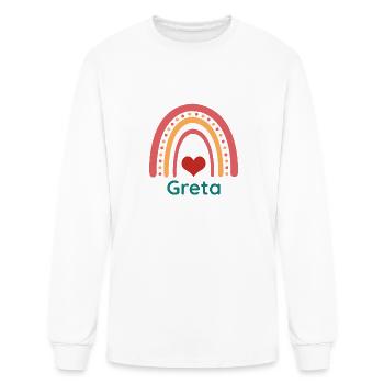 Greta Vintage Boho Rainbow - Men's Long Sleeve T-Shirt - white - Front