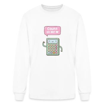 Cute Calculator Count On Me Pun - Men's Long Sleeve T-Shirt - white - Front