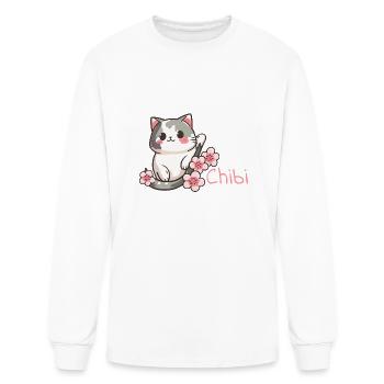 Chibi Cat - Men's Long Sleeve T-Shirt - white - Front