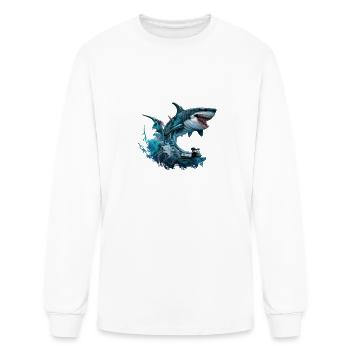 shark game ps 2 - Men's Long Sleeve T-Shirt - white - Front