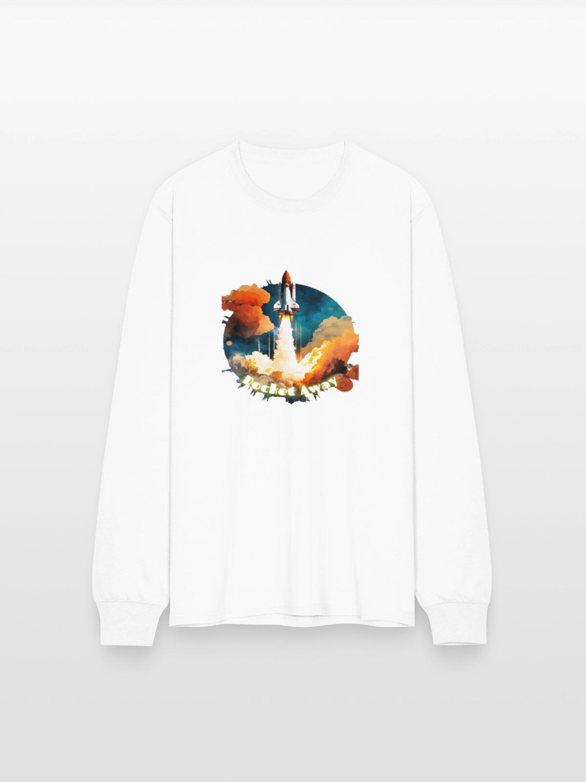 Rocket Away - Men's Long Sleeve T-Shirt - white - Front