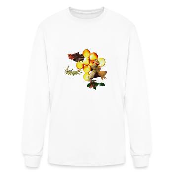 rio bird in jungle in circle perfect composition - Men's Long Sleeve T-Shirt - white - Front