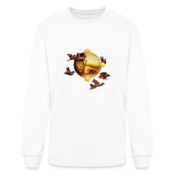 rio bird in jungle in circle - Men's Long Sleeve T-Shirt - white - Front
