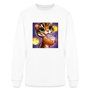 Thirsty Tiger - Men's Long Sleeve T-Shirt - white - Front